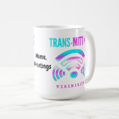 Trans-mitting Visibility Modern Glitch Transgender Kaffeetasse (VorderseiteRechts)