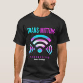 Trans-mitting Visibility Modern Glitch Transgender T-Shirt (Vorderseite)