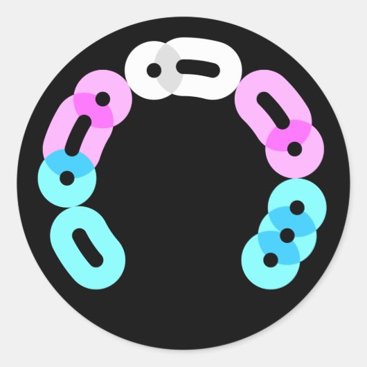 Trans Morse Code Arc Round Aufkleber (Vorderseite)