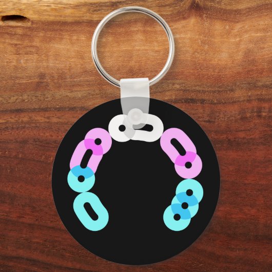 Trans Morse Code Arc Schlüsselanhänger (Vorderseite)