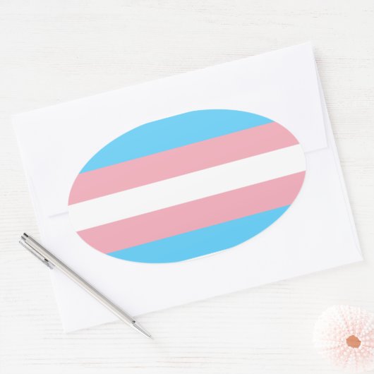 trans ovaler aufkleber (Umschlag)