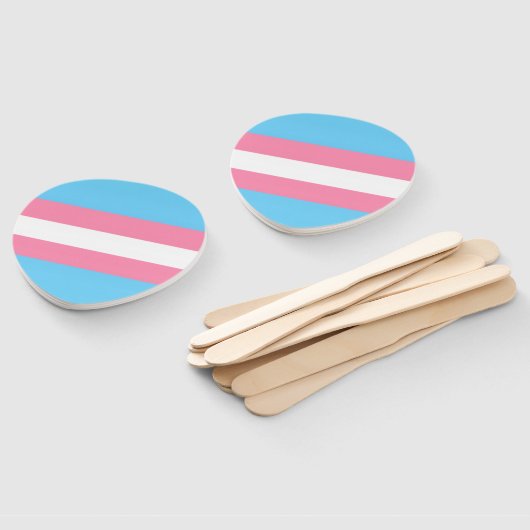 trans party decor hand fans fächer (Non-assembled)