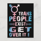Trans People Exist get over it - Transgender Pride Postkarte (Vorderseite)