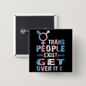Trans People Exit - Transgender Pride Button (Vorne & Hinten)