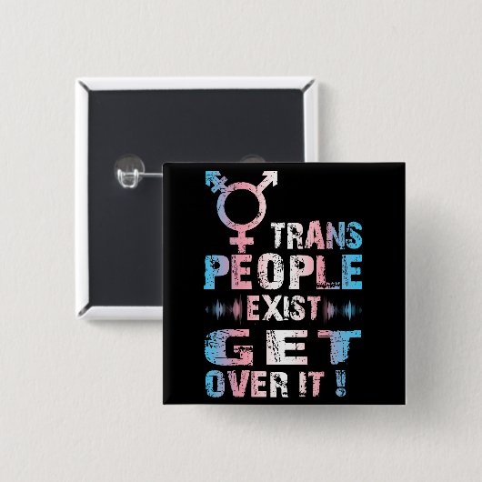 Trans People Exit - Transgender Pride Button (Vorne & Hinten)