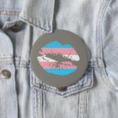 Trans Pink Blue Flag Streifen Lippen Mund Button (Beispiel)
