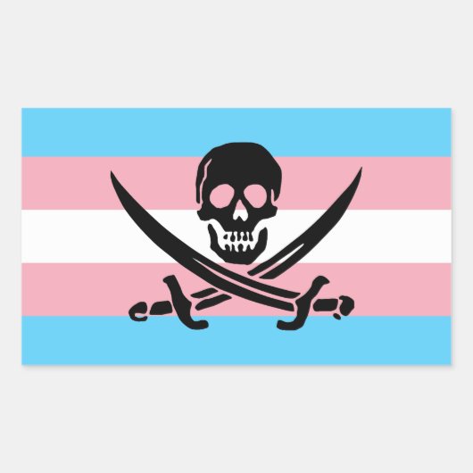 Trans Pirate Pride Aufkleber (Vorderseite)