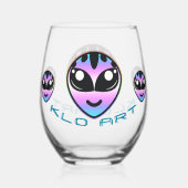 Trans Pride Alien Stemless Wine Glass Weinglas Ohne Stiel (Vorderseite)