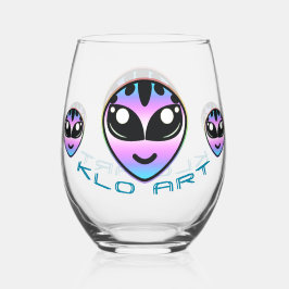 Trans Pride Alien Stemless Wine Glass Weinglas Ohne Stiel