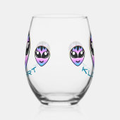 Trans Pride Alien Stemless Wine Glass Weinglas Ohne Stiel (Rechts)