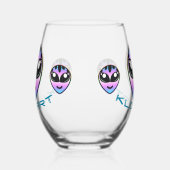 Trans Pride Alien Stemless Wine Glass Weinglas Ohne Stiel (Links)