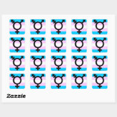 Trans-Pride-Aufkleber - gerundet mit Symbol Quadratischer Aufkleber (Blatt)