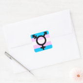 Trans-Pride-Aufkleber - gerundet mit Symbol Quadratischer Aufkleber (Umschlag)