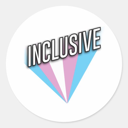Trans Pride Burst - Inklusiv Runder Aufkleber (Vorderseite)