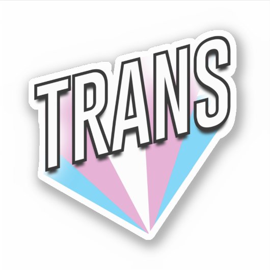 Trans Pride Burst Trans Aufkleber (Vorderseite)