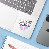 Trans Pride Burst Trans Aufkleber (Laptop mit iPhone)