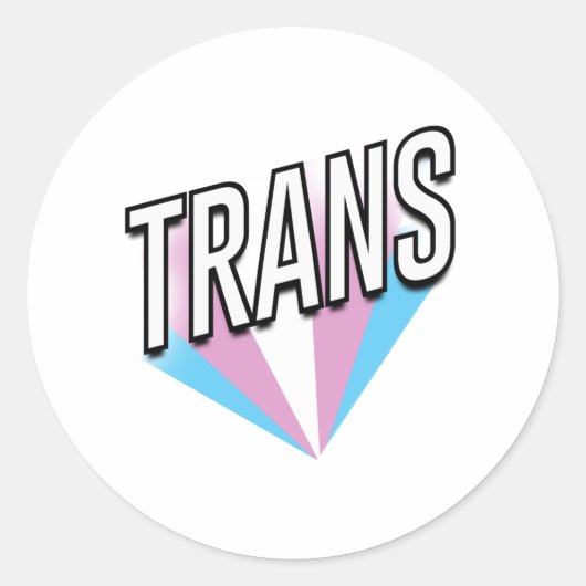 Trans Pride Burst Trans Runder Aufkleber (Vorderseite)