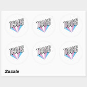 Trans Pride Burst Trans Runder Aufkleber (Blatt)