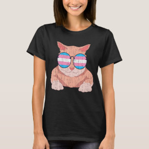Trans Pride Cat Coole Sonnenbrille Transsexuelle F T-Shirt