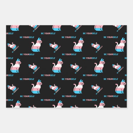 Trans Pride Cat - Seien Sie sich selbst Geschenkpapier Set (Vorderseite 2)