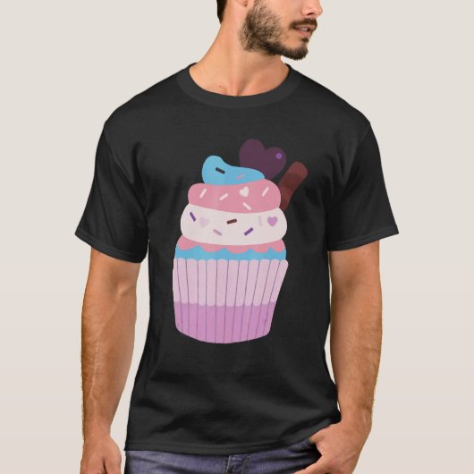 Trans Pride Chibi Cupcake Transgender T-Shirt (Vorderseite)