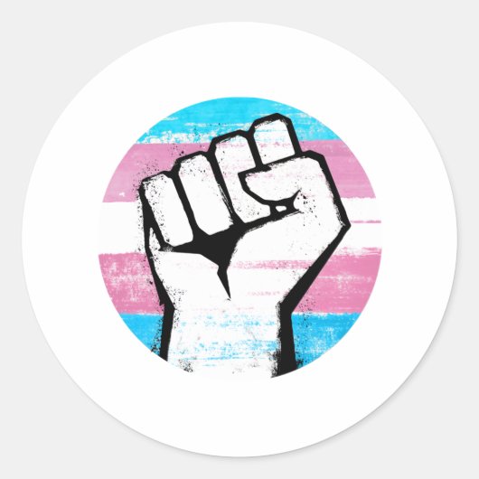 Trans Pride Circle Print Runder Aufkleber (Vorderseite)