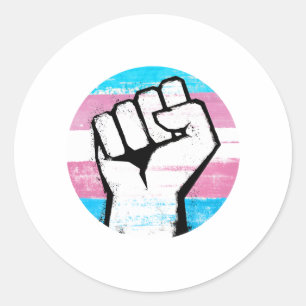Trans Pride Circle Print Runder Aufkleber