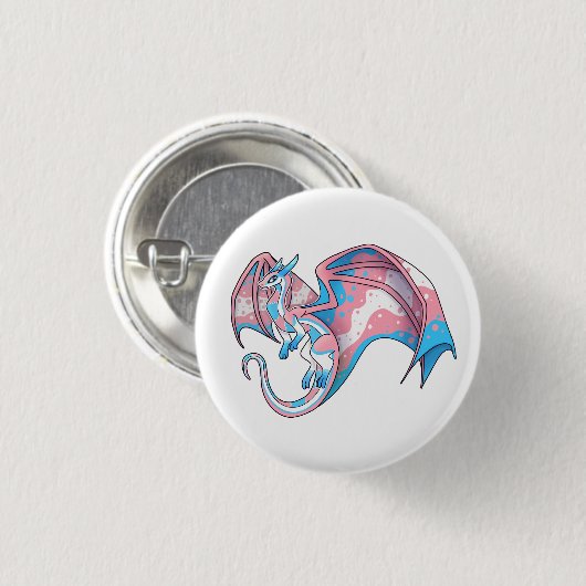Trans Pride Dragon Button (Vorne & Hinten)