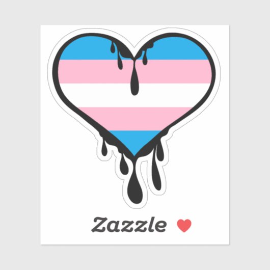 Trans Pride Dripping Heart Aufkleber (Blatt)