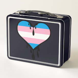 Trans Pride Dripping Heart Metall Brotdose