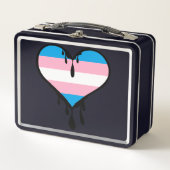 Trans Pride Dripping Heart Metall Brotdose (Vorderseite)