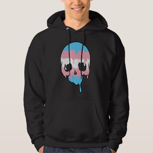 Trans Pride Driving Skull Hoodie (Vorderseite)
