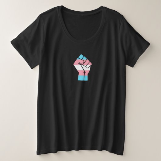 Trans Pride Fist Design für Gleichheit Große Größe T-Shirt (Design vorne)