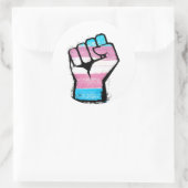 Trans Pride Fist Runder Aufkleber (Tasche)