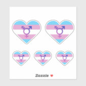 Trans Pride Flag Herz Aufkleber (Blatt)