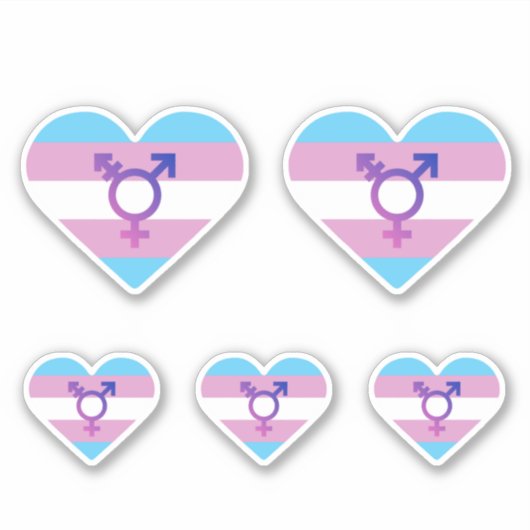 Trans Pride Flag Herz Aufkleber (Vorderseite)