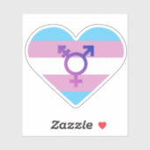 Trans Pride Flag Herz Aufkleber (Blatt)