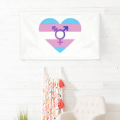 Trans Pride Flag Herz Banner (Insitu)