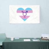 Trans Pride Flag Herz Banner (Messeveranstaltung)