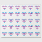 Trans Pride Flag Herz Geschenkpapier (Flach)