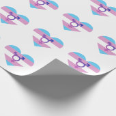 Trans Pride Flag Herz Geschenkpapier (Ecke)