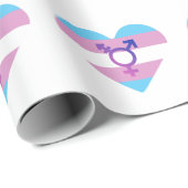 Trans Pride Flag Herz Geschenkpapier (Rolleneckpunkt)