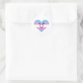 Trans Pride Flag Herz Runder Aufkleber (Tasche)