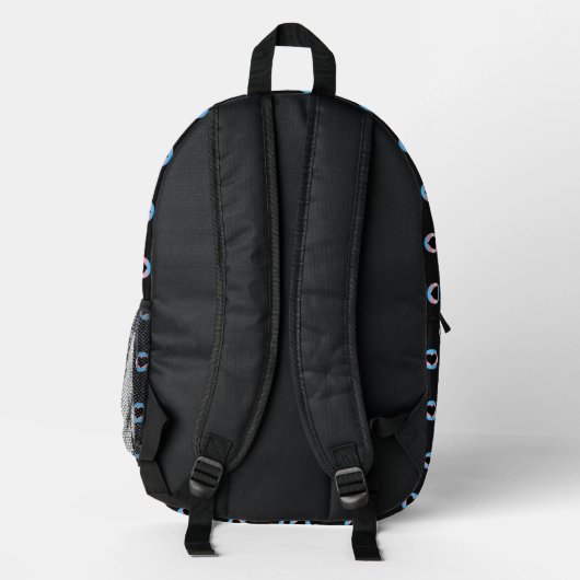 Trans Pride Flag Herzmuster Transgender Pride Bedruckter Rucksack (Rückseite)