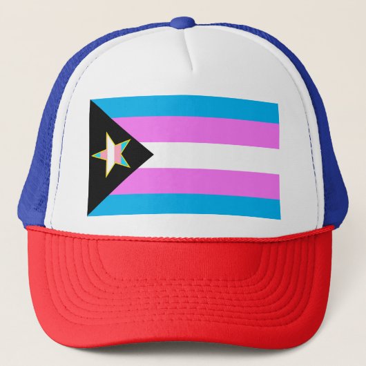 Trans Pride Flag Star Truckerkappe (Vorderseite)