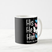 Trans Pride Flag Trans Pronouns Proud Transgender Kaffeetasse (VorderseiteRechts)