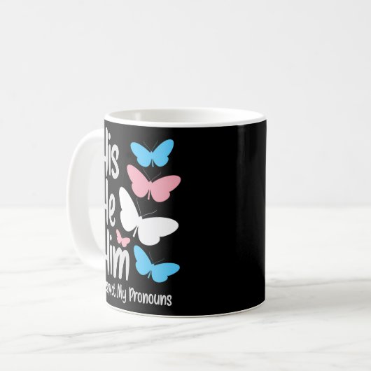 Trans Pride Flag Trans Pronouns Proud Transgender Kaffeetasse (Vorderseite Links)