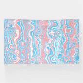 Trans Pride Flag Trippy Boho Groovy Wavy Streifen Banner (Horizontal)