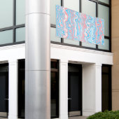 Trans Pride Flag Trippy Boho Groovy Wavy Streifen Banner (Äußeres Gebäude)