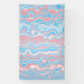 Trans Pride Flag Trippy Boho Groovy Wavy Streifen Banner (Vertikal)